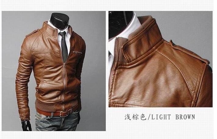 Chaqueta de cuero de PU para hombre, abrigos de moda para ropa de negocios masculina