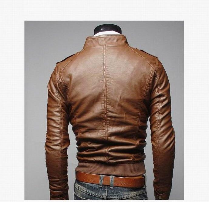 Chaqueta de cuero de PU para hombre, abrigos de moda para ropa de negocios masculina