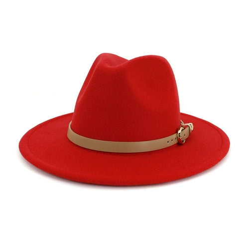 Sombrero Fedora de Jazz de Fieltro de Lana Unisex de Moda para Hombres y Mujeres con Banda de Cuero