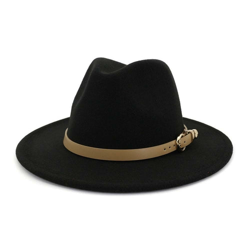 Modischer Unisex-Fedora-Hut aus Wollfilz für Damen und Herren mit Lederband