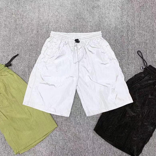 Pantalones cortos plisados ​​ligeros para hombre de diseñador de marca de moda con cordón de nailon